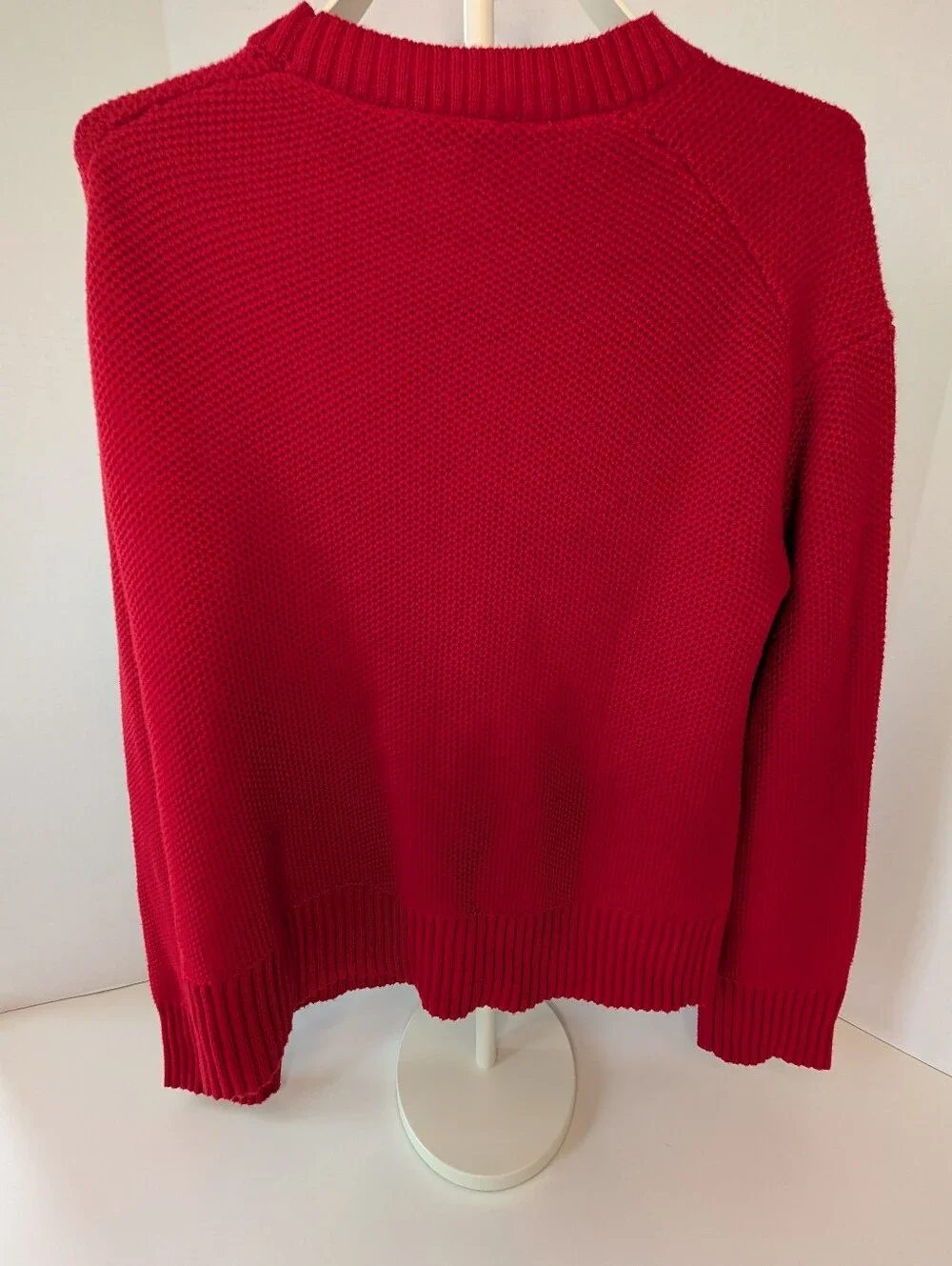 Everlane ♥️ Swifty Red Cotton Crewneck Sweater - Picture 7 of 11